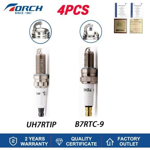 Car Candles Original Power Spark Plugs TORCH UH7RTIP B7RTC-9 Replacement for NGK Champion Denso for Automobiles Ignition