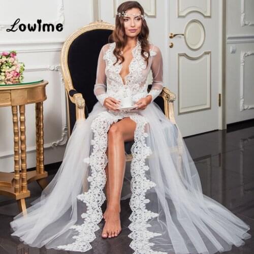 White Applique Bridal Wrap Sexy Deep V Neck Wedding Morning Wear Bridal Nightgown Soft Tulle Wedding Shawl Cape Jaqueta Feminina