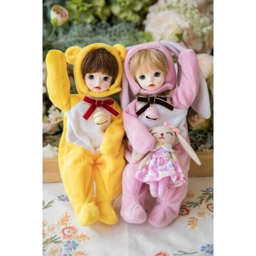 BJD doll clothes Suitable for 1/6 of a minute imda3.0 cute clothes animal jumpsuit pajamas jingle bell milkshake cute bunny