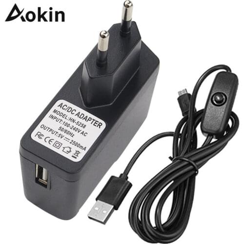 For Raspberry Pi 3 AC Power Supply 5V 2.5A USB Charger Adapter/ ON Off Switch Micro USB Cable for Raspberry Pi 3 Model B B+ Plus
