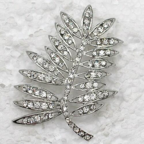 Clear Crystal Rhinestone Leaves Pin brooches Fashion brooch Wedding party prom C2021 A