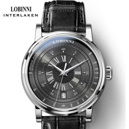 Lobinni Mens Mechanical Watch MIYOTA Movement Male Sport Watch Switzerland Luxury Automatic Watch reloj hombre Dropship