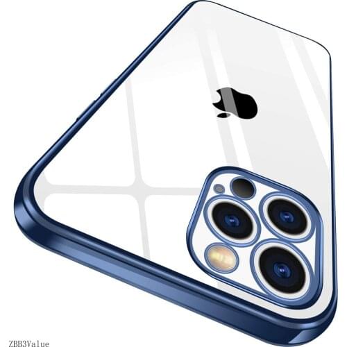 For iPhone XS Max XS XR 11 12 Pro Max 6 6S 7 8 Plus Plating Case WEFOR Slim Thin Clear Soft Bumper Transparent TPU Back Cover