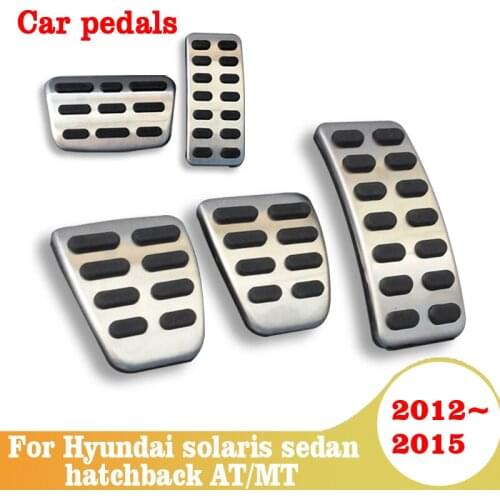 For Hyundai Solaris Sedan Hatchback 2012 2013 2014 2015 Car Accelerator Gas Brake Clutch Footrest Pedals Plate Cover Accessories