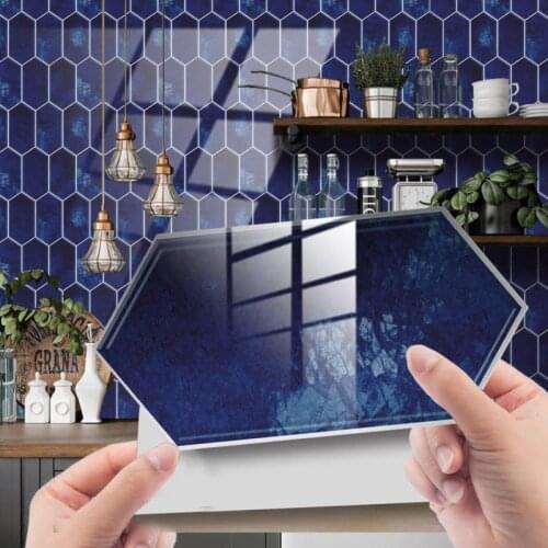Home Decor 3D PVC Furniture Kitchen Living Room Bedroom Brick Wallpaper Blue Diamond Wall Stickers Paper Self-adhesive Stickers