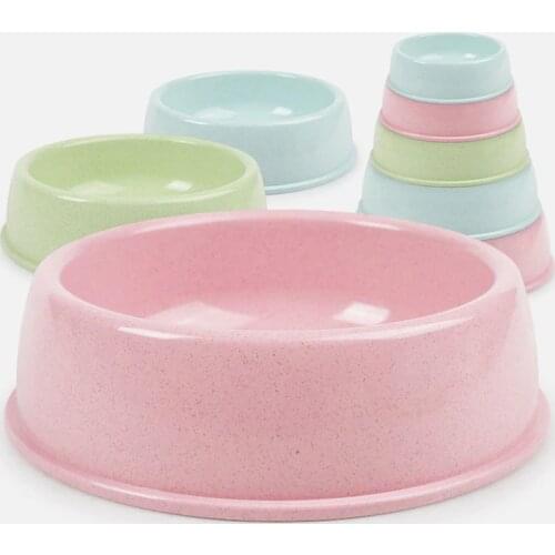 Eco-Friendly Wheat Straw WS Pet Bowl for Dogs and Cats Candy Color Pet Puppy Food & Water Bowls Anti-Skip No Tip Blue Green