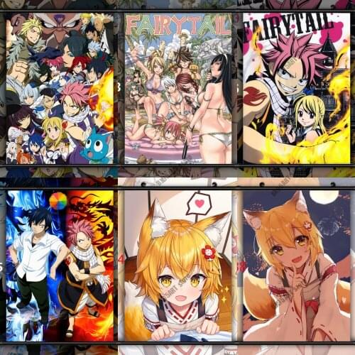 Fairy Tail Anime 5D Diy Diamond Painting Mosaic Full Drill Diamond Embroidery Cross Stitch Kits Children Room Decoration Gifts