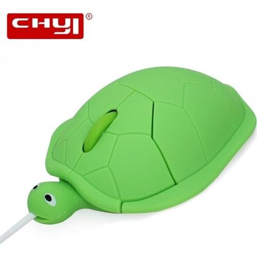 CHYI Cute Turtle Shape Computer Mouse Mini USB Cable Optical Mause Wired 3D Creative Cartoon Kids Lovely Gift PC Mice For Laptop