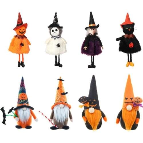 Halloween Doll Pumpkin Ghost Witch Black Cat Pendant Scary Halloween Kids Gift Happy Halloween Party Bar Decor For Home