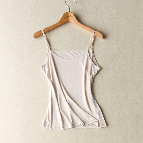 3piece/lot Nature Silk Female Camisole Ladies Tanks Top Thin Women Knitting Shirt heath Small Vest Adjustable Shoulder Strap