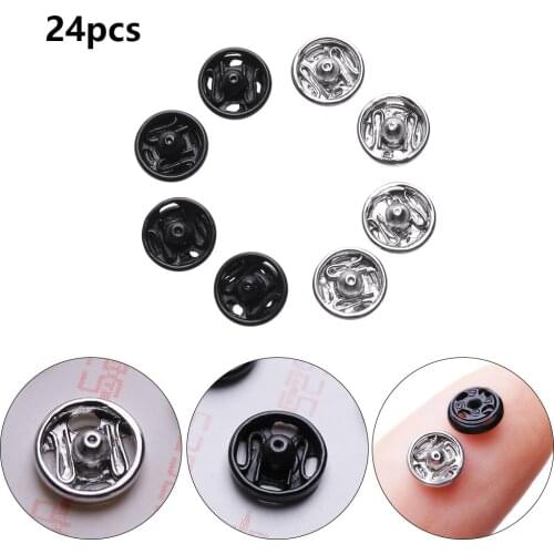 24 Pcs 6mm Mini Buttons Buckles for DIY Doll Clothes Tiny Metal Buckle Invisible Snap for 1/6 Doll Clothing Sewing Accessories