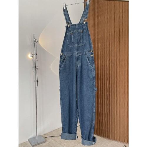 Fashion Women Denim Jumpsuit Ladies Spring Fashion Loose Jeans Rompers Female Casual Plus Size Overall Playsuit With Pocket