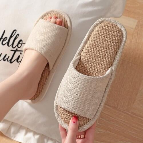 Cotton Linen Shoes Autumn Women Household Anti-slip Slippers Indoor Floor Summer Mute Men Couple Pantuflas Zapatillas Casa Mujer