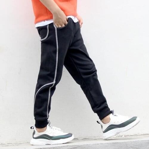 Big boys autumn warm pants 4-13T kids full length cotton casual trousers teenage clothes fashionable chidlren sport pants outfit