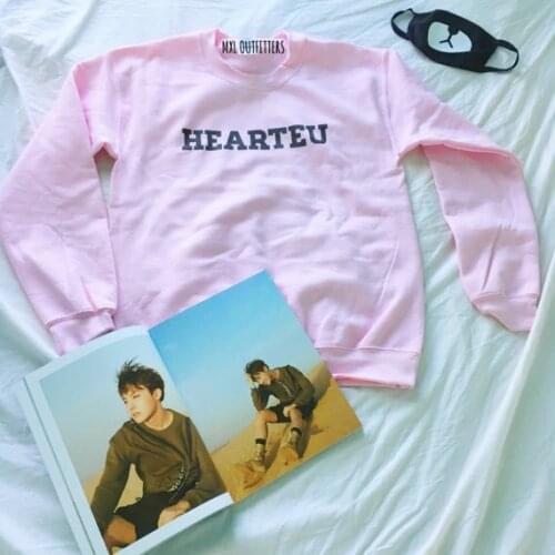 Pastel pink Hearteu crewneck sweatshirt moletom do tumblr Jumper blusa tumblr girl casual tops high quality sweatshirt tops