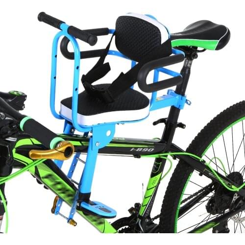 Front Mount Child Bicycle Seat Kids Saddle Children Safety Front Seat Saddle Cushion with All-around Handrail for Mountain Bike