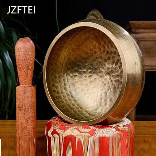 Tibetan Buddhist Copper Yoga Bowl Artisanal Meditation Wall Yoga Decoration Accessories Modern Buddhist Home Handicraft