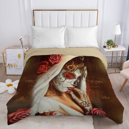 Skull Woman lady Duvet cover Quilt/Blanket/Comfortable Case 140x200 240x220 Queen King Single Bedding for Home colourful