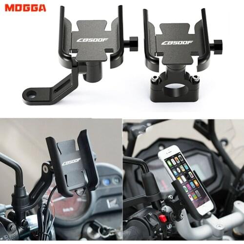 Rotatable For Honda CB500F CB 500F Motorcycle Bicycle Cell Phone Holder GPS Navigator Stand Bracket Rearview Mirror Mount Black