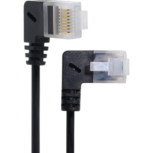 RJ45 Left to Right Angled 25cm UTP Network Cable Patch Cord 90 Degree Cat6a Lan Ultra Slim Cat6 Ethernet Cable for Laptop Router