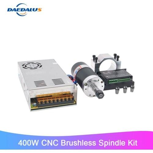 Brushless CNC Spindle 400W DC Spindle ER11 Collet 55MM Clamp Stepper Motor Driver Switching Power Supply For Milling Machine