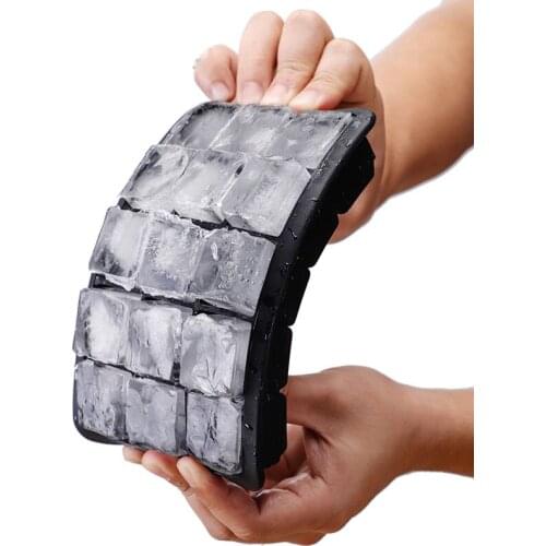 Large Size 6 Grid Square Ice Cube Mold Tray Whiskey Puck Manufacturing Party Bar Silicone Mold Manufacturing