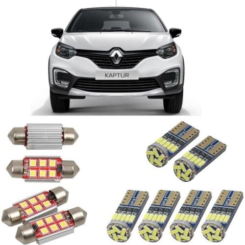 Interior led Car lights For Renault kaptur h5 hatchback 2016 car accessories boot light License Plate Light 6pc