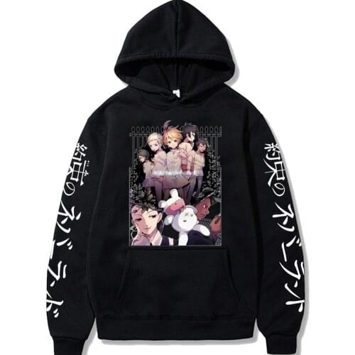 The Promised Neverland Casual Hoodie Sweatshirt Harajuku Printing Emma Norman Ray Cool Hoodie Friend Men Women Unisex Top Hoodie