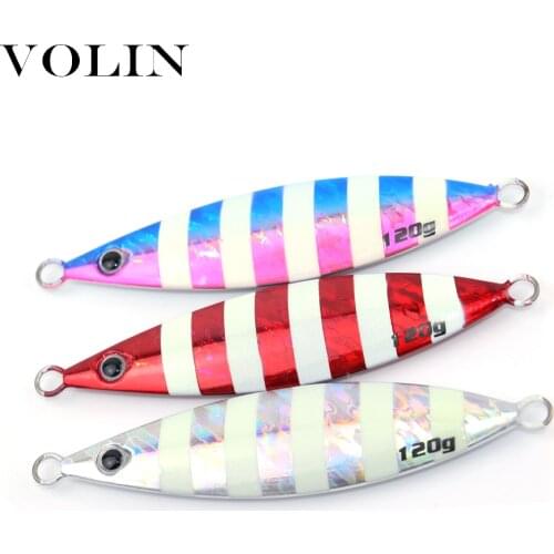 VOLIN NEW Ocean Metal Fishing Lure 80g 120g Slow Jig Fishing Bait Sea Lure Artificial Fishing Bait Fishing Tackle