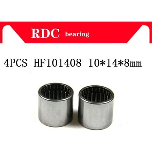 High quality 4pcs 10X14X8mm HF101408 HF1008 One Way Drawn Cup Needle Bearing / Clutch shell type for 10mm shaft