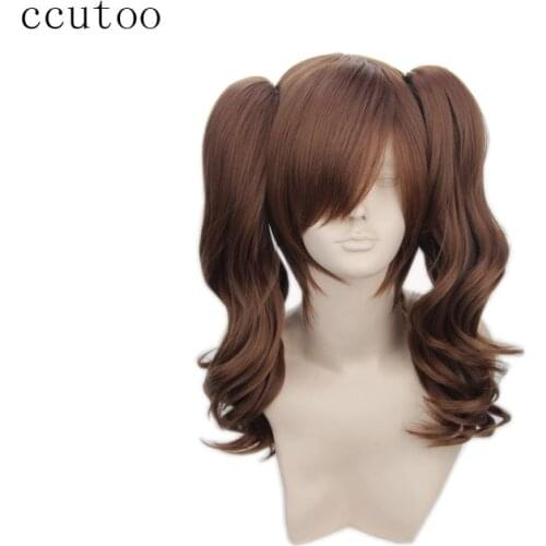 Ccutoo Kujikawa Rise Maid Collection Ryuujou Ladys Brown Curly Synthetic Hair Cosplay Costume Wigs Chip Ponytails