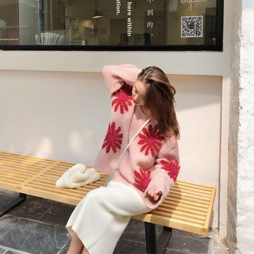 Winter Sweater Loose Version Woman Round Neck SOFT BOA Pullover The Fairy Van Partysu Preppy Style Concise Frock