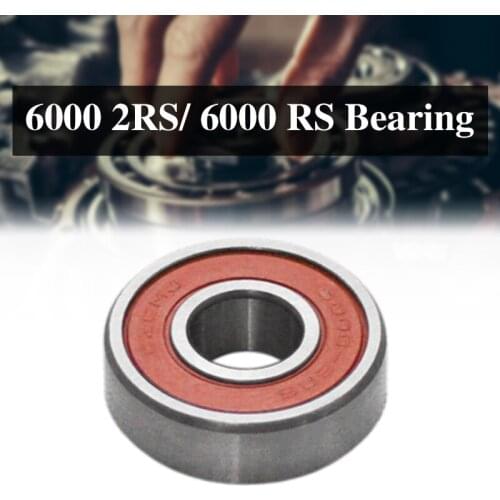 2pc 6000 2RS/6000 RS Ball Bearing 10x26x8mm Red Sealed Rubber Shields Deep Groove Ball Bearing Stainless Steel Sealed Bearing