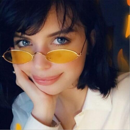 2019 men and women New trend sunglasses oval small frame glasses men and women metal fashion sunglasses