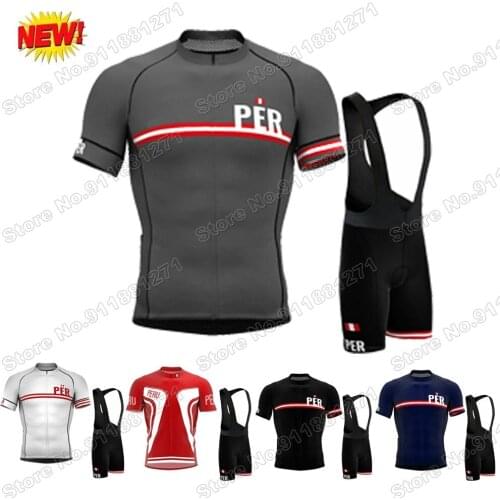 2021 Men Peru National Team Cycling Jersey Set Cycling Clothing Summer Road Bike Shirts Suit Bicycle Bib Shorts MTB Ropa