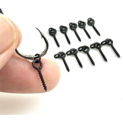 25pcs/lot13mm Carp fishing chod boilie screw with ring pop up peg pellet holder bait stop Matte Black terminal tackle of carp