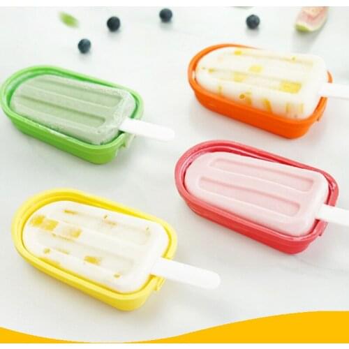 4 Pcs Creative Food Grade Silicone Ice Cream Mold Homemade Popsicle Set Making Smoothie Fruit Ice Kitchen DIY Tool Accessories
