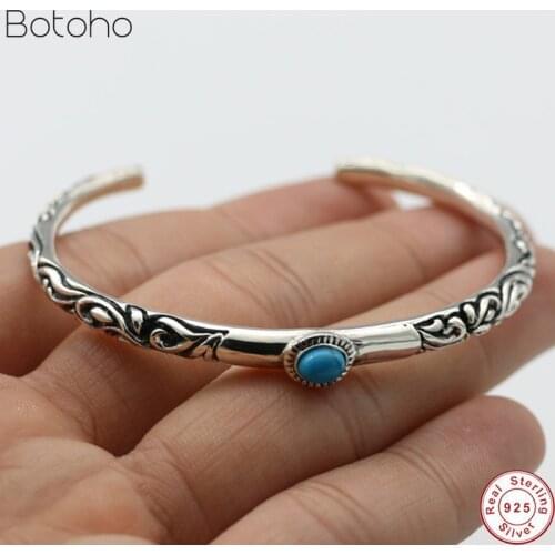 Arabesque Pattern Bangles 100% Real 925 Sterling Silver colour Bracelet Bangle for Men Women Fine Jewelry Adjustable bracelet