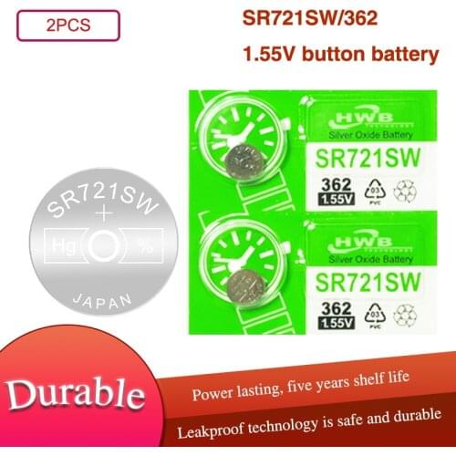 2pc Maxell 100% Original 362 SR721SW V362 GP62 AG1 1.55V Silver Oxide Watch Battery SR721SW 362 Button Coin Cell MADE IN JAPAN