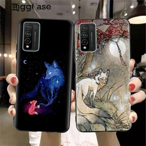 Birches The Wish Kitsune Fox Deer Yokai Phone Case For Huawei Honor 10 20 30 Lite Pro 10i 30i 8C 8X 9X 10X Lite black back Cover