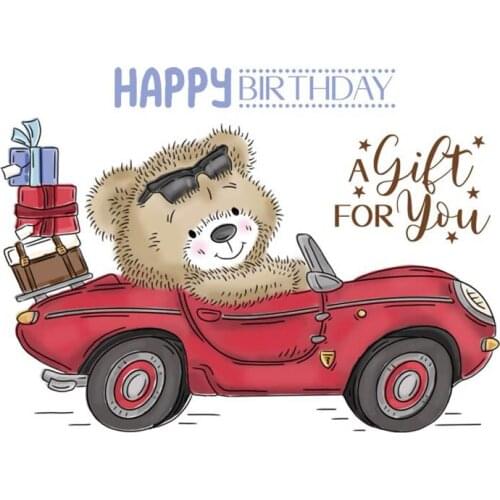 Happy Birthday Bear 3x4 inch Clear Stamps For DIY Scrapbooking HandCraft Paper Cards Transparent Stempels Silicone Seal New