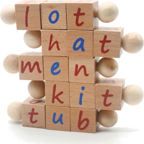 Wooden Montessori Materials Learning Language Activity Letter Blocks and Cards Montessori Early Childhood Education Toy E1846F