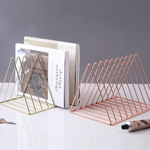 Newspaper Holder Book Stand Classic Tri-angle Shape Home Magazine Organizer Office Stationery Organizer Newspaper Storage Rack