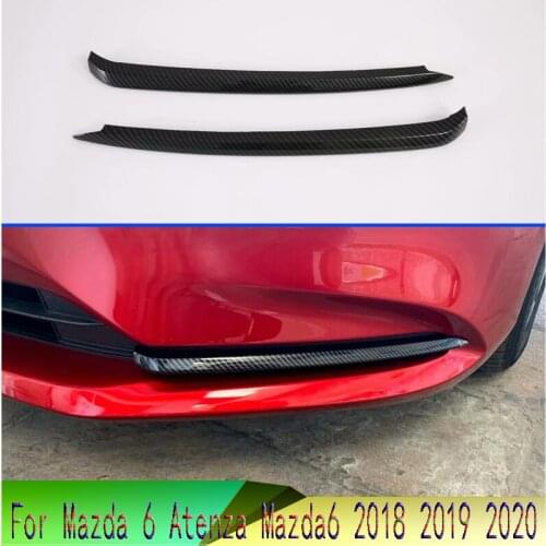 For Mazda 6 Atenza 2018 2019 2020 Car Accessories Carbon Fiber Style Front Fog Light Lamp Cover Trim Molding Bezel Garnish