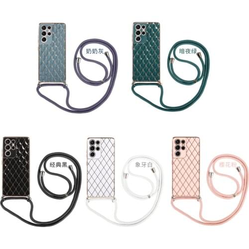 For Samsung S21 Ultra Case Women Strap Cord Chain Lanyard Back Phone Cover For Galaxy S21Plus A12 A52 A72 A32 5G A02S F62 Cases