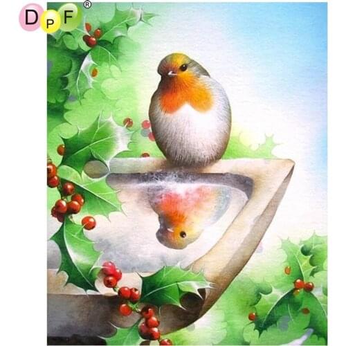 DPF The bird red jujube 5D diamond mosaic square home decor diamond embroidery crafts diamond painting cross stitch needlework
