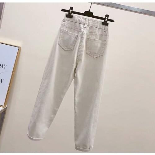 Jeans Vintage High Waist Plus Size Streetwear Korean Spring Women Stretch Elastic Pencil 2021 Autumn Denim Pants Denim Trousers