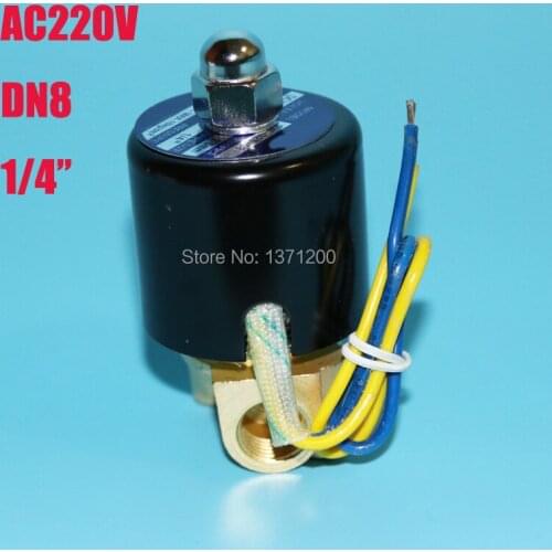220V AC 1/4" Electric Solenoid Valve Water Air N/C Gas Water Air 2W025-08 Normal close