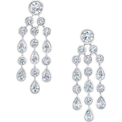 HIBRIDE Luxury Water Drop Long Dangle Earrings for Women Weeding Cubic Zirconia Earrings Fashion Jewelry 2020 Bijoux E-748