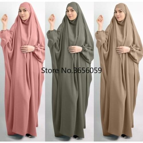 Eid Hooded Muslim Women Hijab Dress Prayer Garment Jilbab Abaya Long Khimar Full Cover Ramadan Gown Abayas Islamic Clothes Niqab
